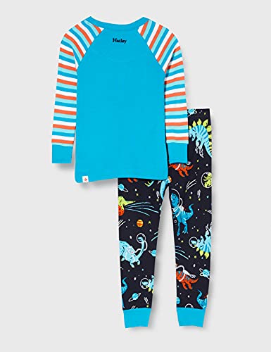 Hatley Organic Cotton Raglan Long Sleeve Printed Pyjama Set Juego de Pijama, Space Dinos Glow In The Dark, 12 Years para Niños