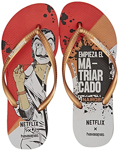 Havaianas Slim Nairobi Casa de Papel Netflix, Flip-Flop Mujer, Red Crush, 39/40 EU