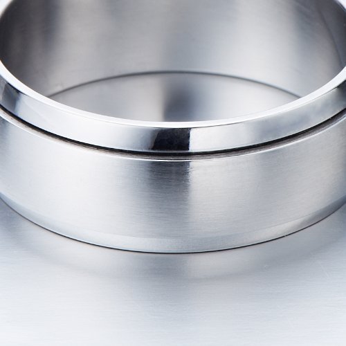 H+C Estilo Refinado- Anillo de Hombre Mujer- Unisex- Acero Inoxidable- Anillo Giratorio- Ajuste Cómodo(12)