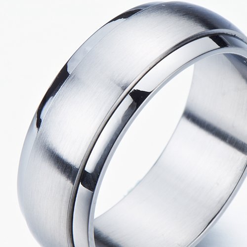 H+C Estilo Refinado- Anillo de Hombre Mujer- Unisex- Acero Inoxidable- Anillo Giratorio- Ajuste Cómodo(12)