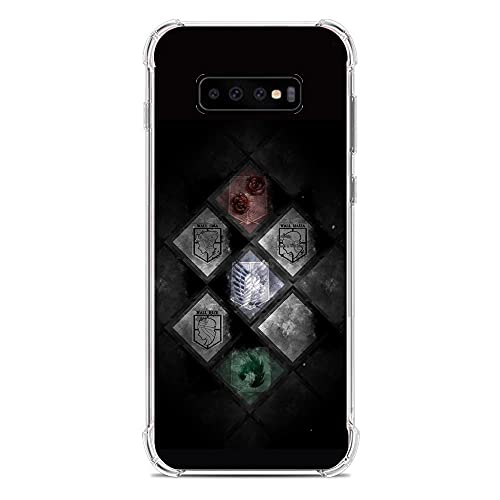 HDDZKA Funda transparente para Samsung Galaxy S10 Plus, AOT-Titans Wings 2 Crystal Slim Silicona Silikon Coque