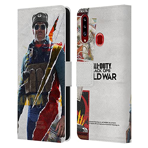 Head Case Designs Funda de piel tipo libro con licencia oficial Activision Call of Duty Black Ops Cold War Ultimate Edition Key Art compatible con Samsung Galaxy A20s (2019)