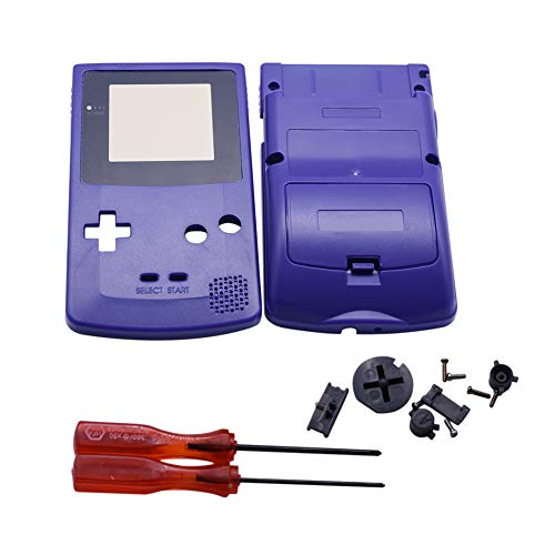 Henghx Reemplazo Lleno Housing Cáscara Cubrir Caso Partes Set w/Lente&Destornillador para Nintendo Gameboy Color GBC Consola