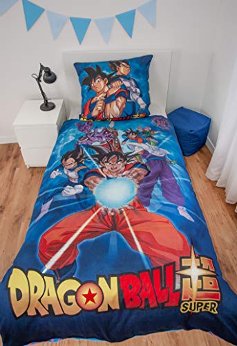 Herding Dragon Ball Super - Juego de Cama (Funda nórdica de 135 x 200 cm y Funda de Almohada de 80 x 80 cm, algodón)