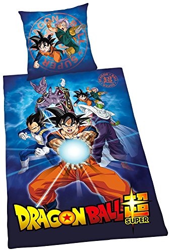 Herding Dragon Ball Super - Juego de Cama (Funda nórdica de 135 x 200 cm y Funda de Almohada de 80 x 80 cm, algodón)