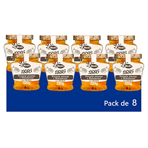 Hero Mermelada 1886 con Trozos de Naranja Amarga y Mandarina - Pack de 8 x 320 g