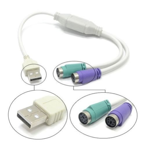 HeroNeo Cable convertidor adaptador USB macho a PS2 hembra para teclado