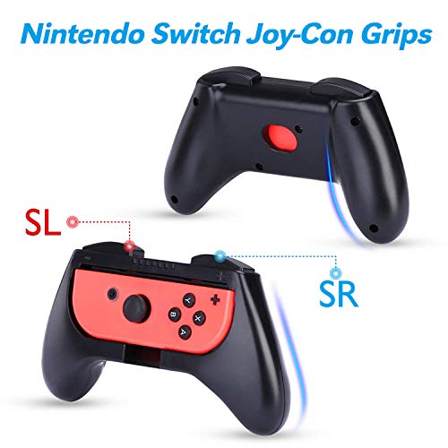 HEYSTOP 11 en 1 Funda Compatible con Nintendo Switch, Estuche portátil Incluye 2 Grips para Nintendo Switch, PlayStand Ajustable, Protector de Pantalla con 6 Tapas de Agarre para Pulgar