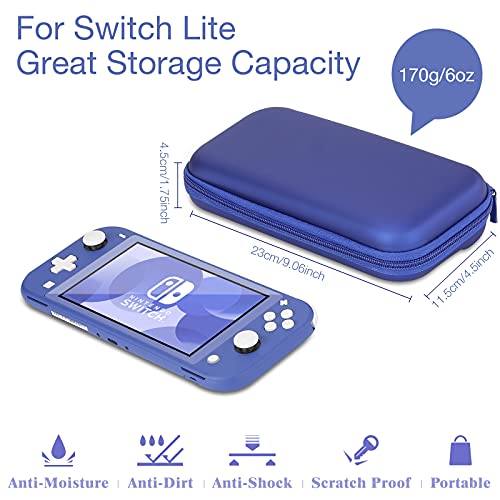 HEYSTOP Funda Compatible con Nintendo Switch Lite, Accesorios Nintendo Switch Lite con 10 Juegos de Nintendo Switch Organizador de Tarjeta, Nintendo Switch Lite Funda Accesorios - Azul