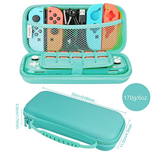 HEYSTOP Funda para Nintendo Switch Lite con Carcasa Switch Lite + Protector de Pantalla + Funda Tarjeta de Juegos + Tapas de Agarre para el Pulgar - Verde