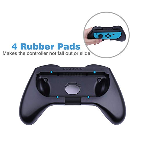 HEYSTOP Volantes y Grip Compatible con Switch y Switch OLED Modelo, Switch Grip Racing Wheel Volante, Mandos Grip para Mario Kart Juegos/Mandos Switch Deluxe 4 Piezas, Negro