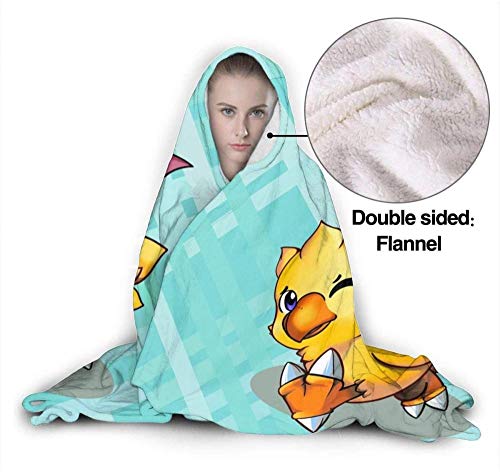 HGGZJUA Mantas Final Fantasy Mog Y Chocobo Manta Mullida para Todas Las Estaciones Ligera Y Suave Cómoda Decoración del Hogar Manta Cama Sofá Silla Sofá Adecuado para Adultos Y Niños-50X40 Inch