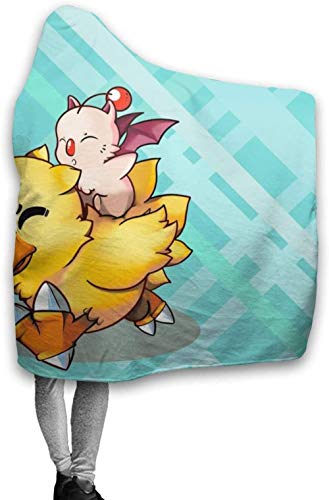 HGGZJUA Mantas Final Fantasy Mog Y Chocobo Manta Mullida para Todas Las Estaciones Ligera Y Suave Cómoda Decoración del Hogar Manta Cama Sofá Silla Sofá Adecuado para Adultos Y Niños-50X40 Inch