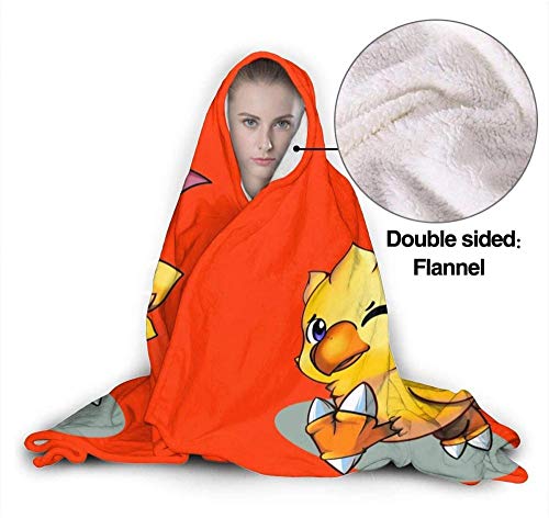 HGGZJUA Mantas Final Fantasy Mog Y Chocobo Manta Mullida para Todas Las Estaciones Ligera Y Suave Cómoda Decoración del Hogar Manta Cama Sofá Silla Sofá Adecuado para Adultos Y Niños-50X40 Inch