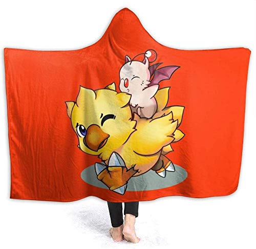 HGGZJUA Mantas Final Fantasy Mog Y Chocobo Manta Mullida para Todas Las Estaciones Ligera Y Suave Cómoda Decoración del Hogar Manta Cama Sofá Silla Sofá Adecuado para Adultos Y Niños-50X40 Inch