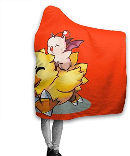 HGGZJUA Mantas Final Fantasy Mog Y Chocobo Manta Mullida para Todas Las Estaciones Ligera Y Suave Cómoda Decoración del Hogar Manta Cama Sofá Silla Sofá Adecuado para Adultos Y Niños-50X40 Inch