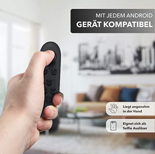 Hi-Shock Gamepad 360 - Mando para teléfono móvil - Mando para Smartphone, PC, Tablet - Joypad móvil - con batería - Mando de Juego para Android - Disparador de Selfie