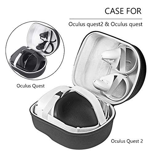 HIJIAO Estuche de viaje duro para Oculus Quest 2 & Quest VR Gaming Headset y controladores Accesorios impermeable a prueba de golpes funda de transporte (negro)