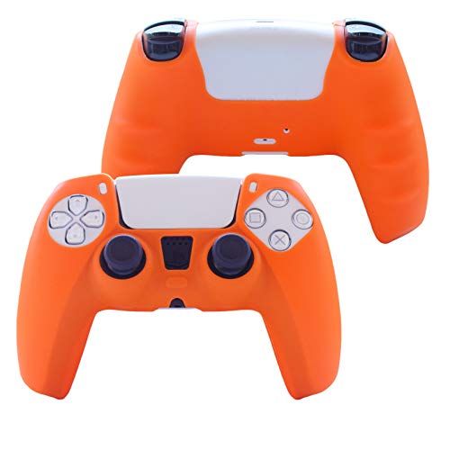 Hikfly - Funda de silicona para mando de PS5 Grips PlayStation 5 (naranja)