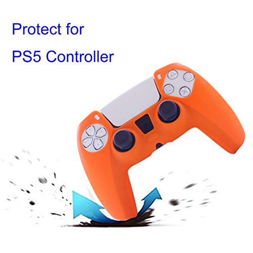 Hikfly - Funda de silicona para mando de PS5 Grips PlayStation 5 (naranja)