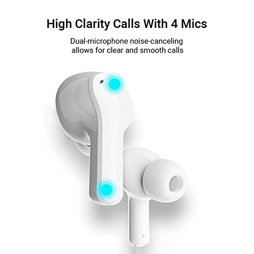 HONOR CHOICE Auriculares Bluetooth TWS Auriculares Auriculares Impermeables con cancelación de Ruido de Doble micrófono Auriculares inalámbricos Verdaderos, compatibles con Android iOS, Blanco