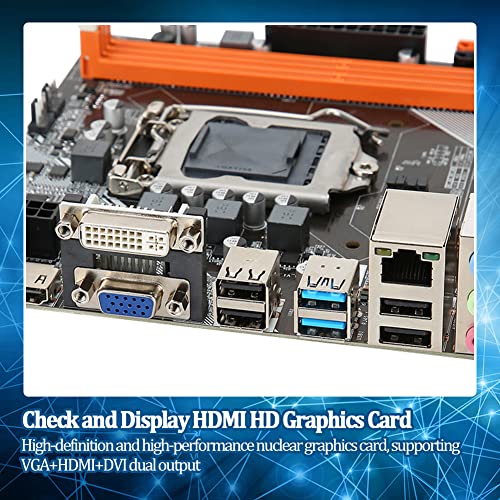 Hopcd Placa Base de Escritorio,Placa Base de Computadora M-ATX,Interfaz de CPU de 1155Pines,Puertos USB 3.0 Duales,Placa Base SATA3.0 B75 M.2,Compatible con Salida Dual VGA+HDMI+DVI/Modo NVME+NGFF