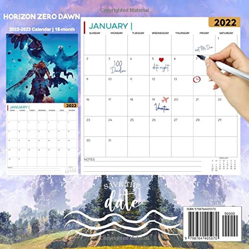 Horizon Zero Dawn 2022-2023 Calendar: Horizon Zero Dawn Calendar 2022 - OFFICIAL Games calendar 2022 18 months- Planner Gifts boys girls kids and all ... 17''x11''(Kalendar Calendario Calendrier). 2