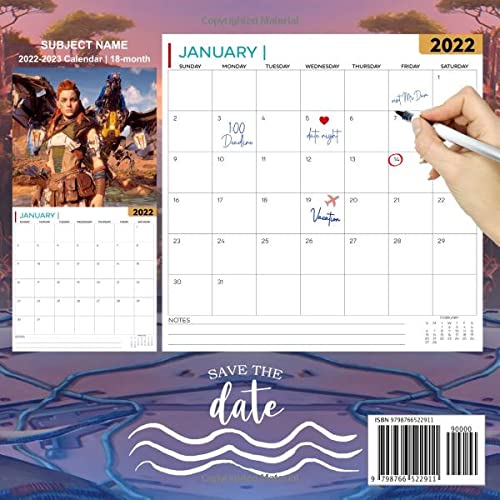 Horizon Zero Dawn Calendar 2022-2023: Horizon Zero Dawn Calendar 2022 - OFFICIAL Games calendar 2022 18 months- Planner Gifts boys girls kids and all ... 17''x11''(Kalendar Calendario Calendrier).