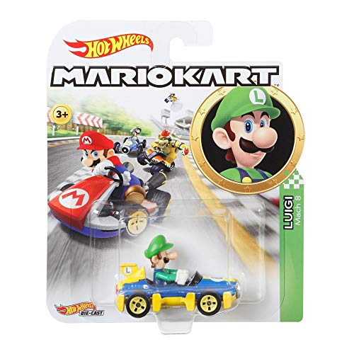 Hot Wheels - Mario Kart, Luigi, Vehiculos, Coche de juguete (Mattel GBG27) , color/modelo surtido