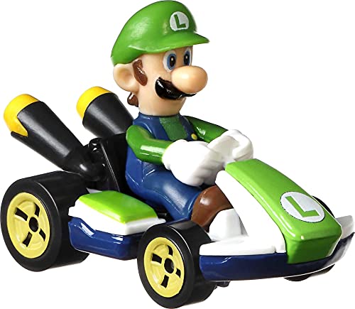 Hot Wheels Mario Kart Primera Aparición Pack con 4 Mini Coches de Juguete con Personaje, Regalo para Niños +3 Años (Mattel GWB37)