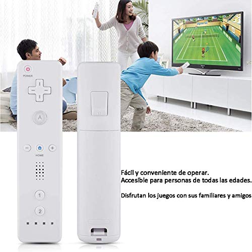 HOTSO Motion Plus Mando a Distancia para Wii/Wii U, Remoto Motion Plus Controlador de Juego para Nintendo Wii y Wii U con Funda de Silicona y Muñequera(Blanco)