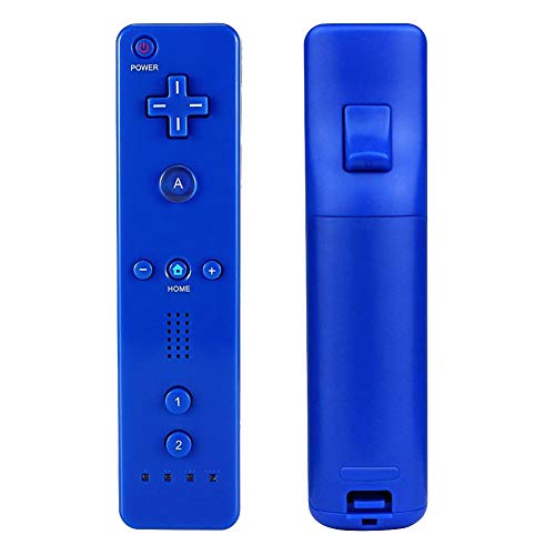 HOTSO Motion Plus Mando a Distancia para Wii/Wii U, Remoto Motion Plus Controlador de Juego para Nintendo Wii y Wii U con Funda de Silicona y Muñequera(Azul Oscuro)