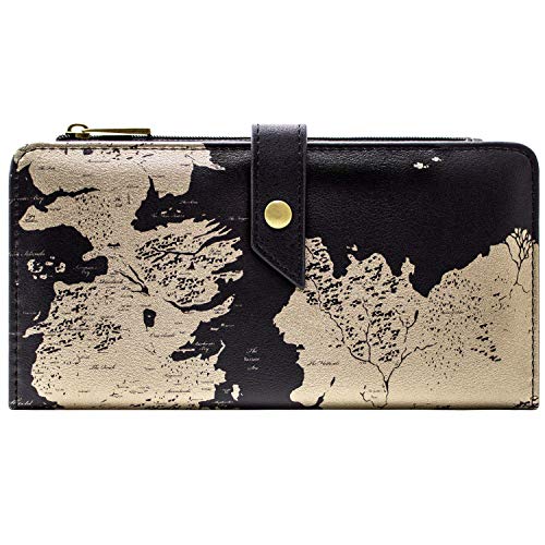 House Stark Game of Thrones Mappa di Westeros Portafoglio Nero