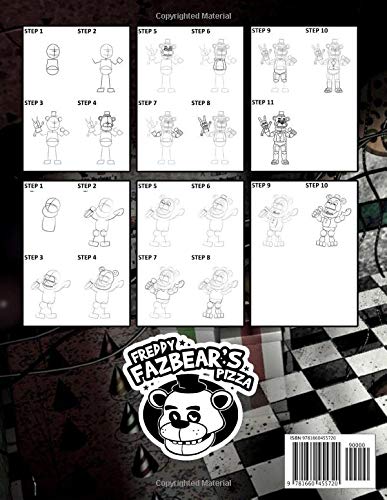 How To Draw Five Nights At Freddy's: Learn To Draw 5 Nights At Freddys With 14 Characters 55 Pages And Step-by-Step Drawings