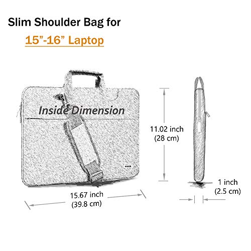 HSEOK Bolso Bandolera/Maletín para Portátil 15"-16", Funda Protectora Laptop Sleeve Dura y Impermeable para 15" 16" MacBook Pro, 15"-15,6"-16" Notebook, Peonía