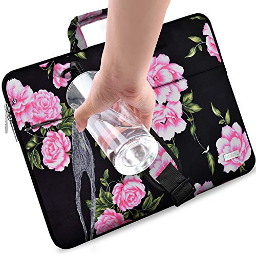 HSEOK Bolso Bandolera/Maletín para Portátil 15"-16", Funda Protectora Laptop Sleeve Dura y Impermeable para 15" 16" MacBook Pro, 15"-15,6"-16" Notebook, Peonía