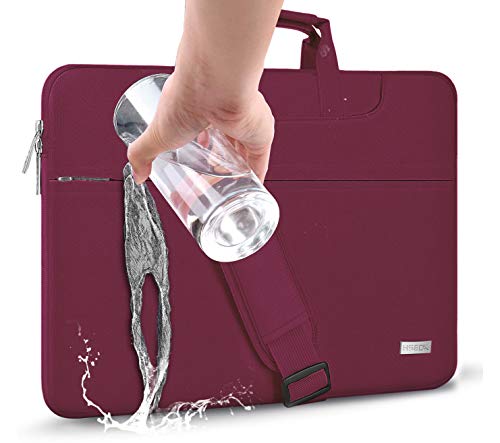 HSEOK Bolso Bandolera/Maletín para Portátil 15"-16", Funda Protectora Laptop Sleeve Dura y Impermeable para 15" 16" MacBook Pro, 15"-15,6"-16" Notebook, Vino Rojo