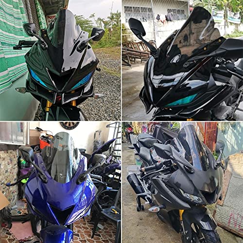 HTKA Moto Parabrisas Motorcycle Windshield Windscreen Deflector Pantalla De Viento Escudo para Yamaha YZF R15 YZFR15 YZF-R15 V3 2017-2021 2020 2019 (Color : B-Multi)
