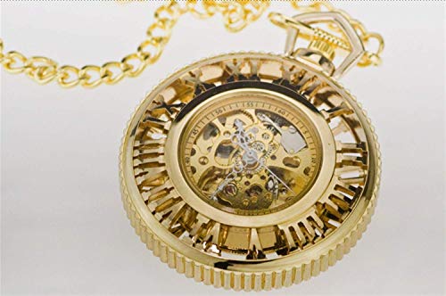 HUAQINEI Reloj de Bolsillo,World Roman Steam Machinery Gear Reloj mecánico automático Anime Reloj de Bolsillo circundante Retro Nostalgia Segundo Elemento (Color:2)