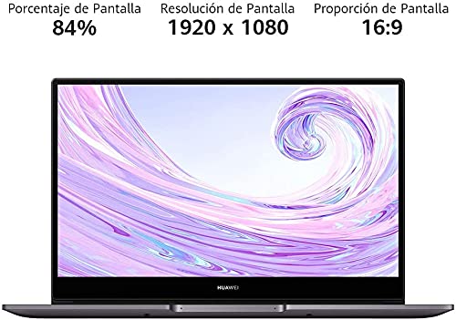 Huawei Matebook D14 - Ordenador Portátil Ultrafino de 14" FullHD (Intel Core i5-10210U, 8GB RAM, 512GB SSD, Intel UHD Graphics, Windows 10 Home) Space Grey - Teclado QWERTY Español