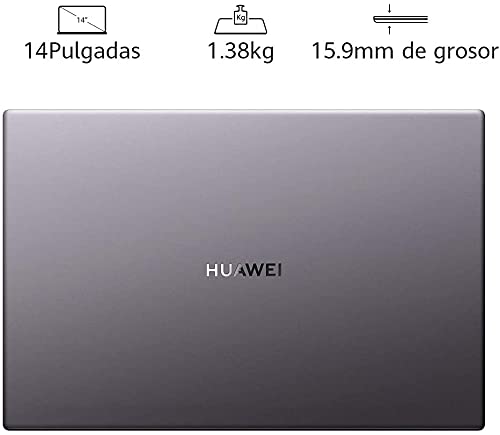 Huawei Matebook D14 - Ordenador Portátil Ultrafino de 14" FullHD (Intel Core i5-10210U, 8GB RAM, 512GB SSD, Intel UHD Graphics, Windows 10 Home) Space Grey - Teclado QWERTY Español