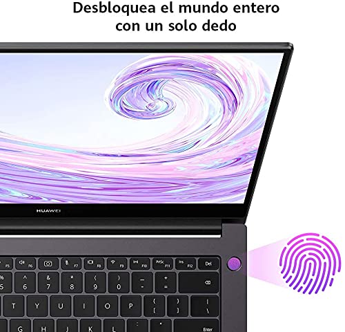 Huawei Matebook D14 - Ordenador Portátil Ultrafino de 14" FullHD (Intel Core i5-10210U, 8GB RAM, 512GB SSD, Intel UHD Graphics, Windows 10 Home) Space Grey - Teclado QWERTY Español