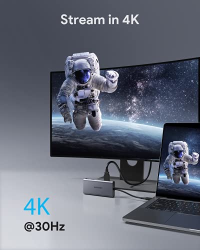 Hub USB C MAVINEX 9 en 1 Adaptador USB C a HDMI 4K Power Delivery 100W, Puerto de Datos USB C de 5 Gbps, 3 Puertos USB 3.0, Lector Tarjeta SD TF, USB C Dock para Macbook iPad Chromebook