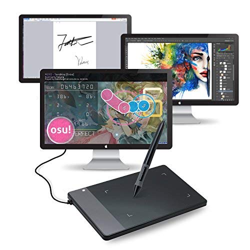 Huion 420 Negro 4-por-2.23 Pulgadas OSU! Tableta Gráfica para Dibujo con Digitalizador de Firma para Mac y Windows PC