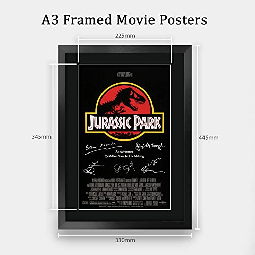 HWC Trading Jurassic Park A3 Enmarcado Regalo De Visualización De Fotos De Impresión De Imagen Impresa Autógrafo Firmado por Los Aficionados Al Cine