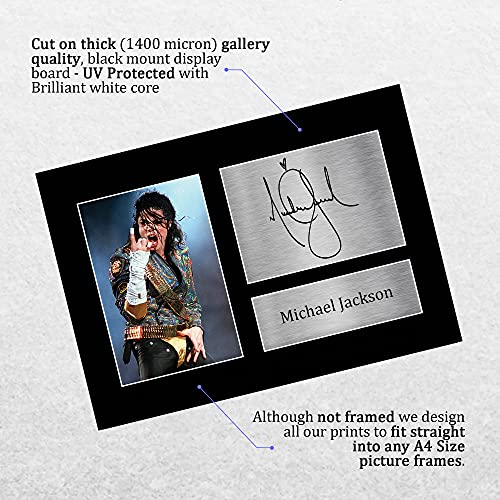 HWC Trading Michael Jackson A4 Sin Marco Regalo De Visualización De Fotos De Impresión De Imagen Impresa Autógrafo Firmado por Aficionados A La Música