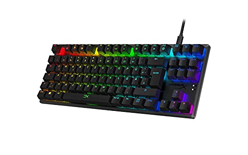 HyperX HX-KB7RDX-DE Alloy Origins Core, Teclado mecánico para Juegos RGB, Tenkeyless, interruptores HyperX Red (QWERTZ), Negro