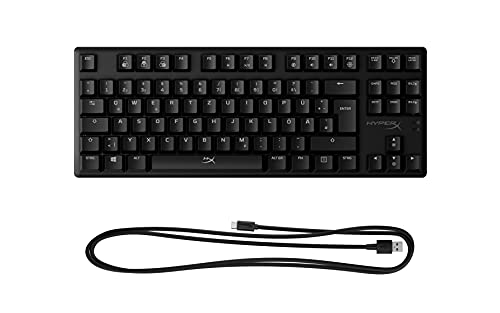 HyperX HX-KB7RDX-DE Alloy Origins Core, Teclado mecánico para Juegos RGB, Tenkeyless, interruptores HyperX Red (QWERTZ), Negro