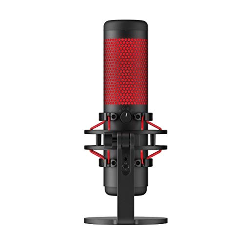 HyperX QuadCast Table Microphone Negro, Rojo - Micrófono (Table Microphone, -36 dB, 20-20000 Hz, 16 bit, 48 kHz, Alámbrico)