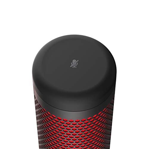 HyperX QuadCast Table Microphone Negro, Rojo - Micrófono (Table Microphone, -36 dB, 20-20000 Hz, 16 bit, 48 kHz, Alámbrico)